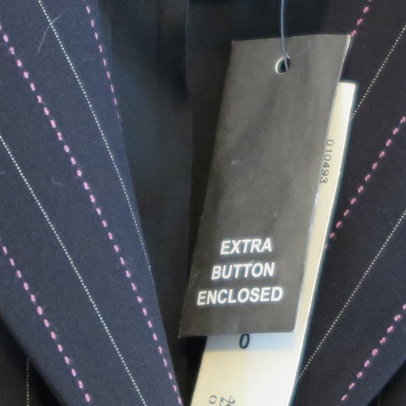 NWT Laundry by Shelli Segal Onyx Pinstripe Rayon Blend Blazer Size 0 MSRP $295 - Picture 8 of 10